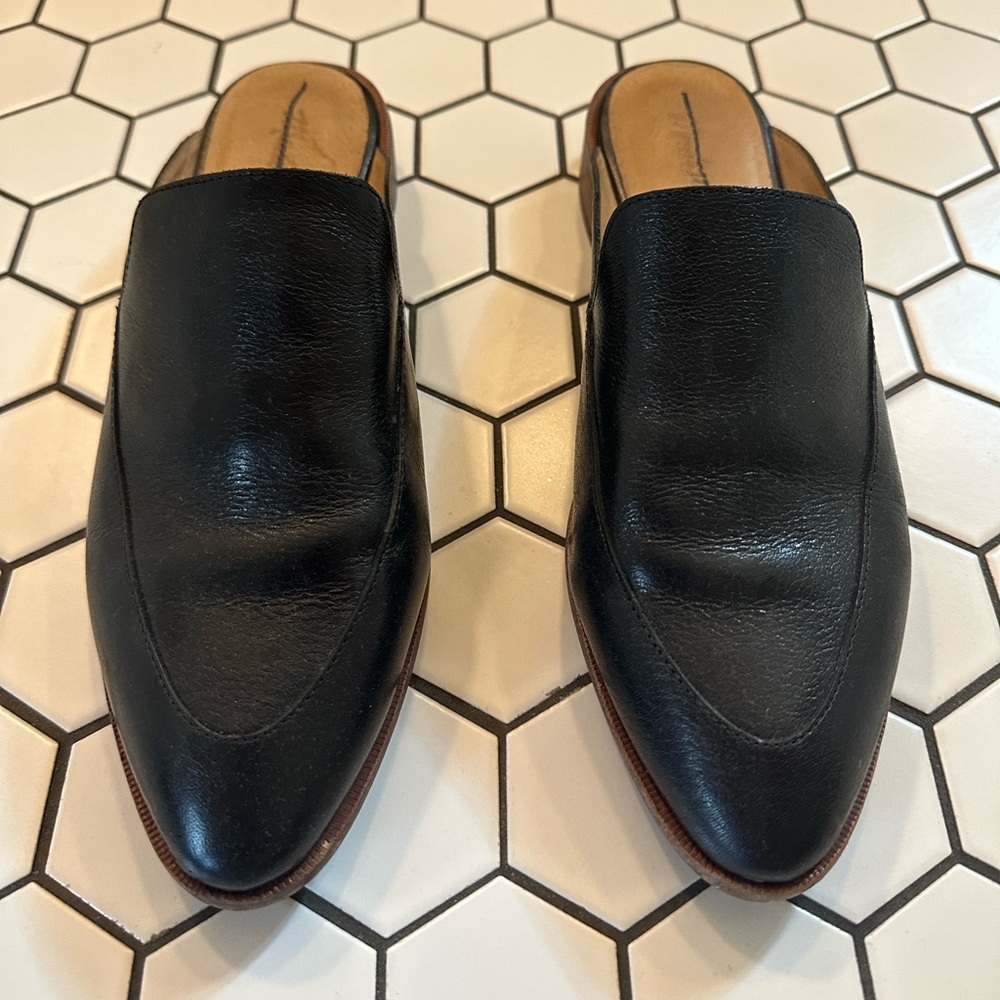 Madewell black mule loafer slide